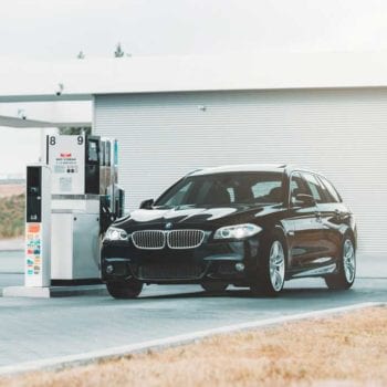 BMW diesel engine in gas station